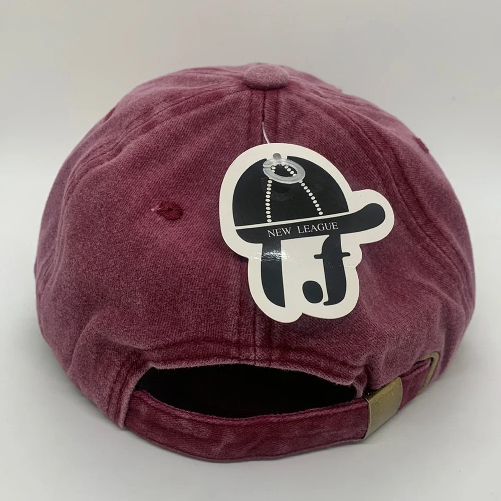 New League NEW 100% Cotton Cap Ash Washed Purple One Size Adjustable Baseball